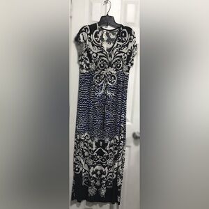 Black and Blue Patterned Maxi Dress